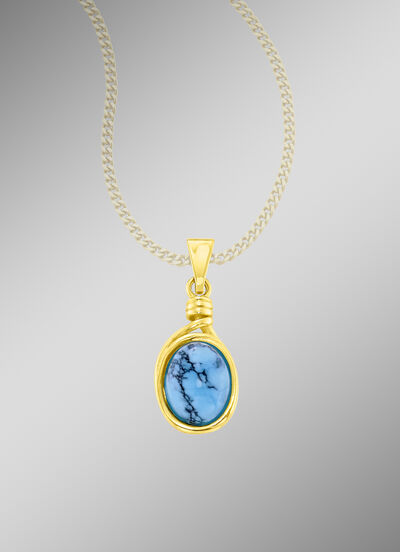 Edle Unikate: Anhänger mit Türkis, beh., und mit Matrix 