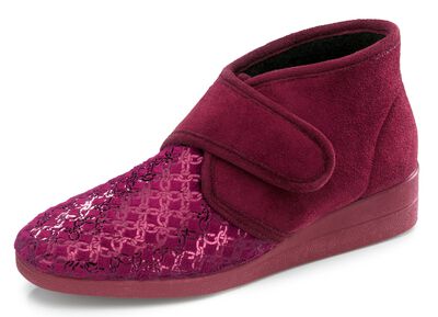 Klett-Hausschuh aus Veloursmaterial 