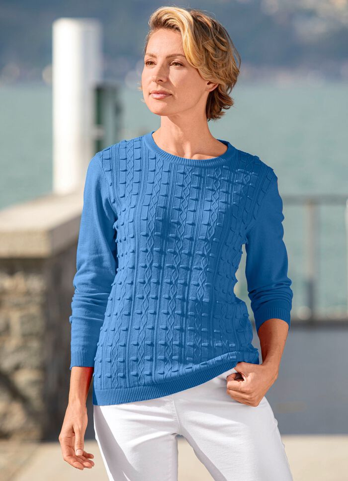 Pullover mit streckendem Strukturmuster 