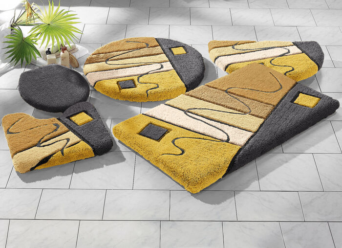 Handgearbeitete Badgarnitur in harmonischen Farbtönen TERRA-GRAU