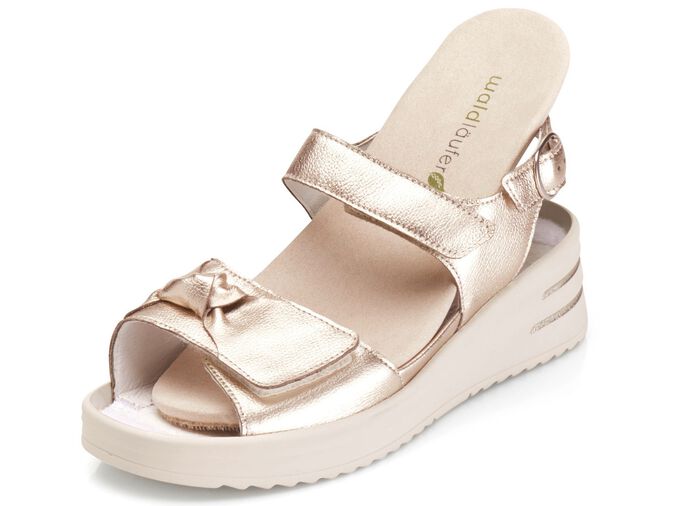Waldl&auml;ufer Sandale mit zwei praktischen Klettspangen MATTGOLD