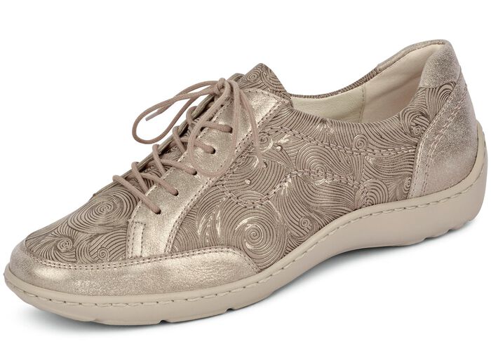 Waldl&auml;ufer, elegante Damen-Schn&uuml;rschuhe, Weite H, mit herausnehmbarem Fu&szlig;bett TAUPE