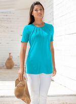 Unifarbene Shirt-Tunika TÜRKIS