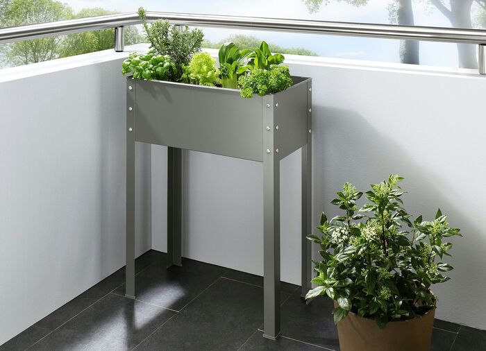 Metallhochbeet aus verzinktem und pulverbeschichtetem Stahl 