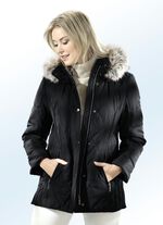 Jacke mit Rei&szlig;verschluss unter der Druckerleiste SCHWARZ