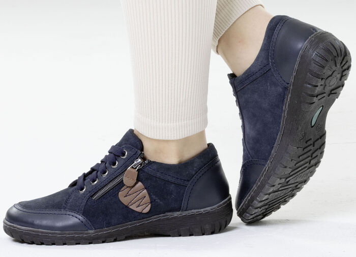 ELENA EDEN, bequeme Damen-Schnürschuhe, Weite G, mit herausnehmbarem Fußbett MARINE