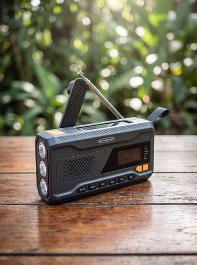 Solarkurbel-Radio mit DAB+ und UKW-Tuner 