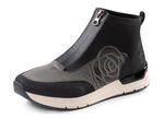 Rieker Bootie mit floraler Pr&auml;gung SCHWARZ-GRAU