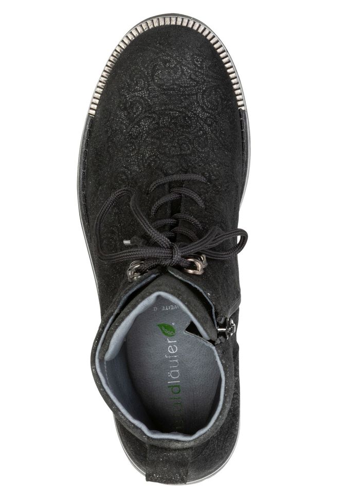Waldl&auml;ufer, bequeme Damen-Stiefeletten, Weite G, mit herausnehmbarem Fu&szlig;bett SCHWARZ