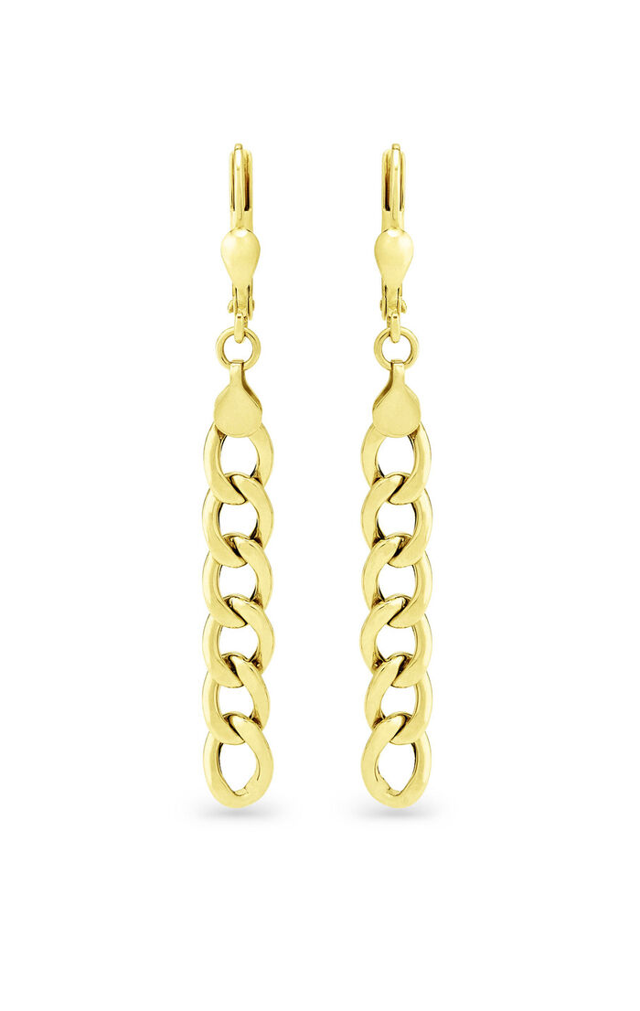 Lange Ohrhänger im Panzerketten-Design 