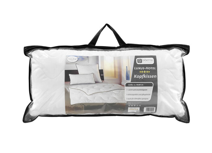 Kissenprogramm aus dem Hause biberna mit schwarzer Biese WEISS