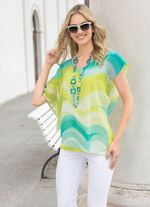 Poncho-Tunika aus Chiffon 
