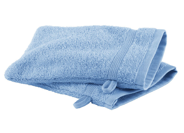 Kuschelige Frottier-Serie mit Bordüre BLAU