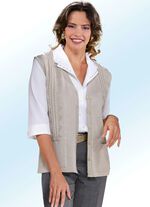 Strickweste mit Zopfdessin BEIGE