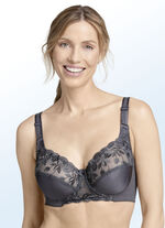 Miss Mary Bügel-BH mit floraler Tüllstickereispitze im Vorderteil GRAFIT