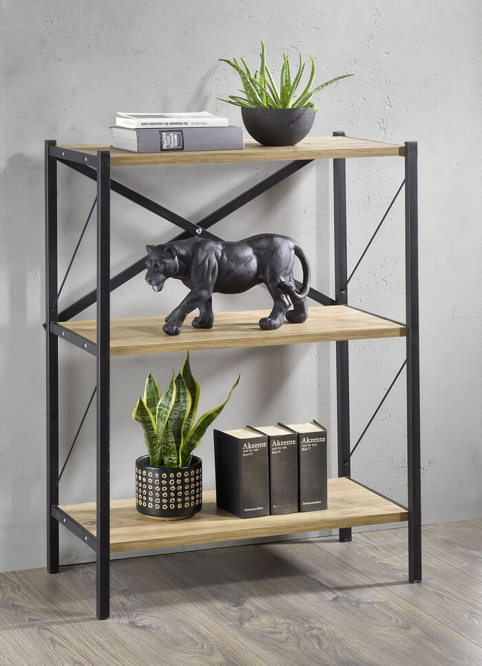 Standregal mit Rahmen aus Metall HONIGEICHE