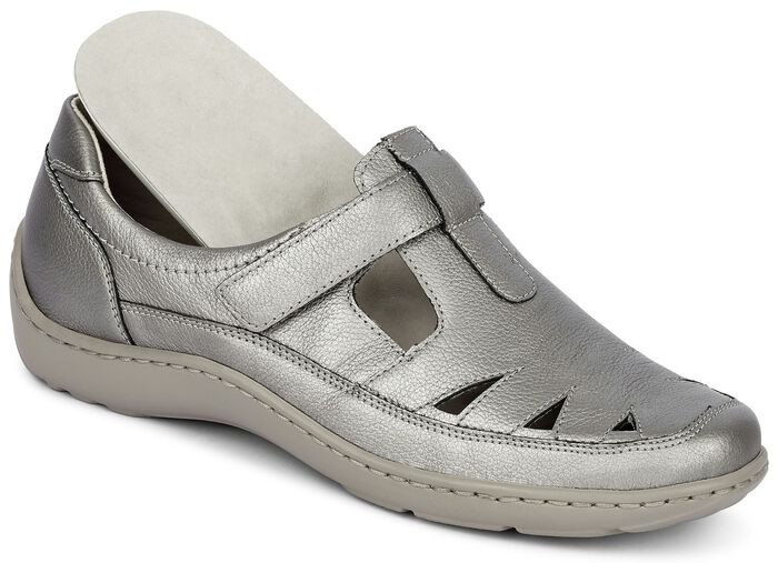 Waldl&auml;ufer, bequeme Damen-Slipper, Weite H, mit herausnehmbarem Fu&szlig;bett 