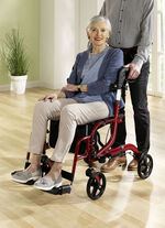 Rollator, auch als Rollstuhl nutzbar ROT