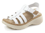 Stegspangen-Sandale mit Kork-Besätzen WEISS