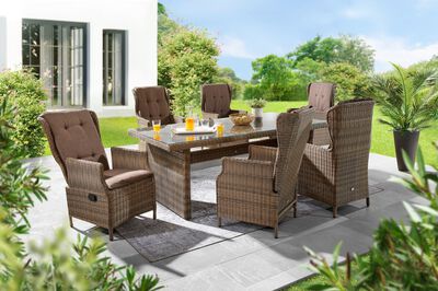 Gartenm&ouml;bel Riviera mit naturgrauen Kunststoffgeflecht 