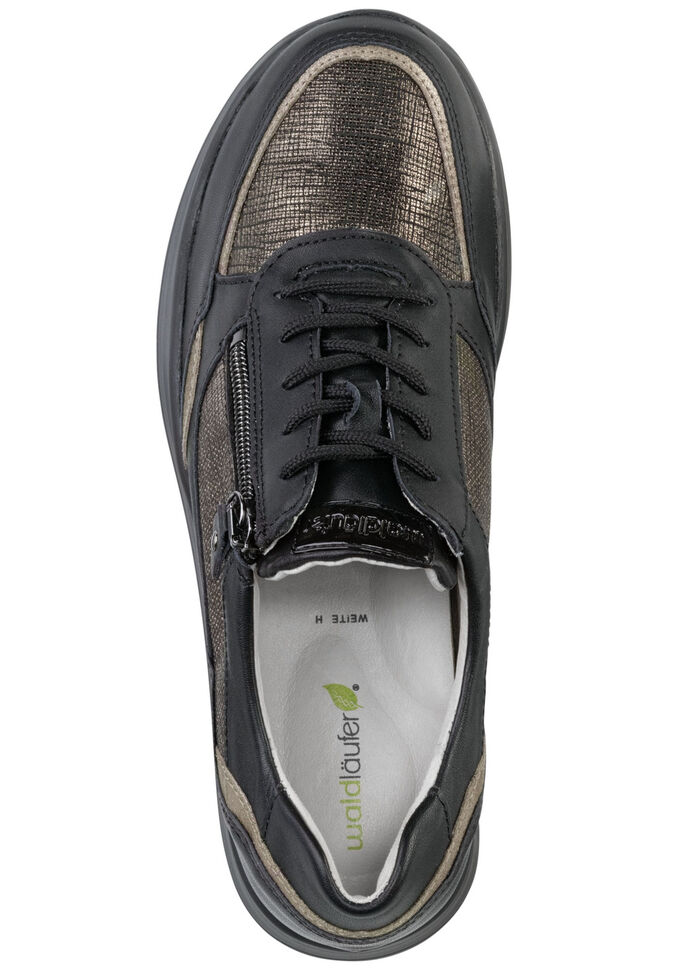 Waldläufer Sneaker mit schimmernd geprägten Einsätzen SCHWARZ-BRONZE