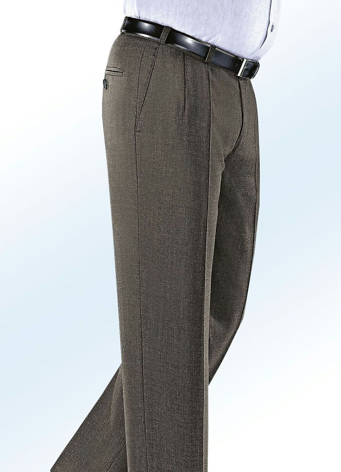 "Klaus Modelle"-Unterbauchhose mit Gürtel MITTELBRAUN MELIERT