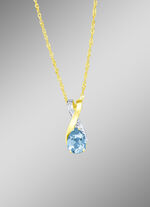 Anhänger mit Brillanten und echt Blautopas 