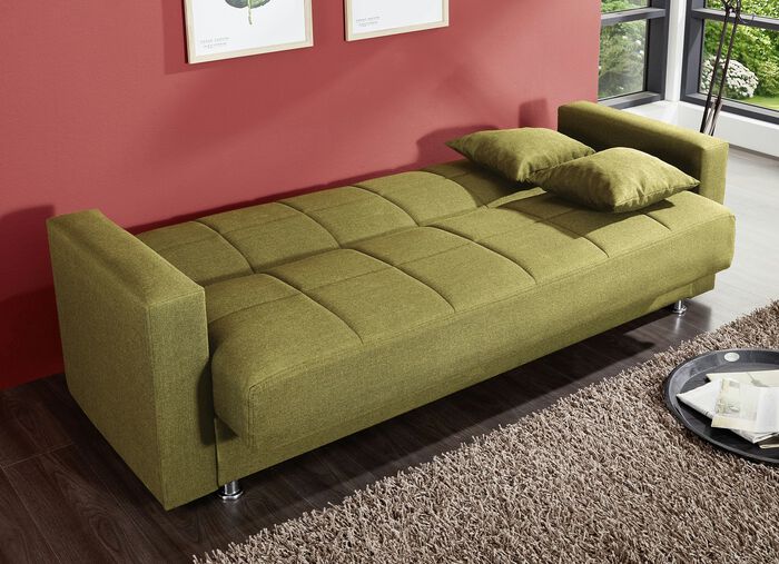 Klick-Klack-Sofa mit Dekokissen GRÜN
