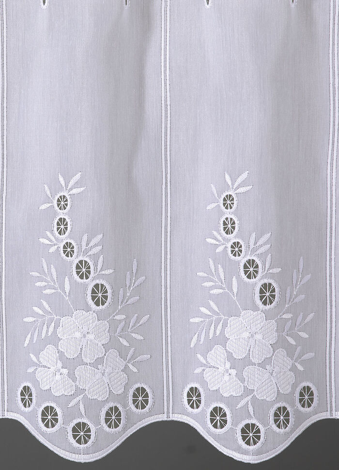 Bestickter Kurzstore mit gebogtem Abschluss 