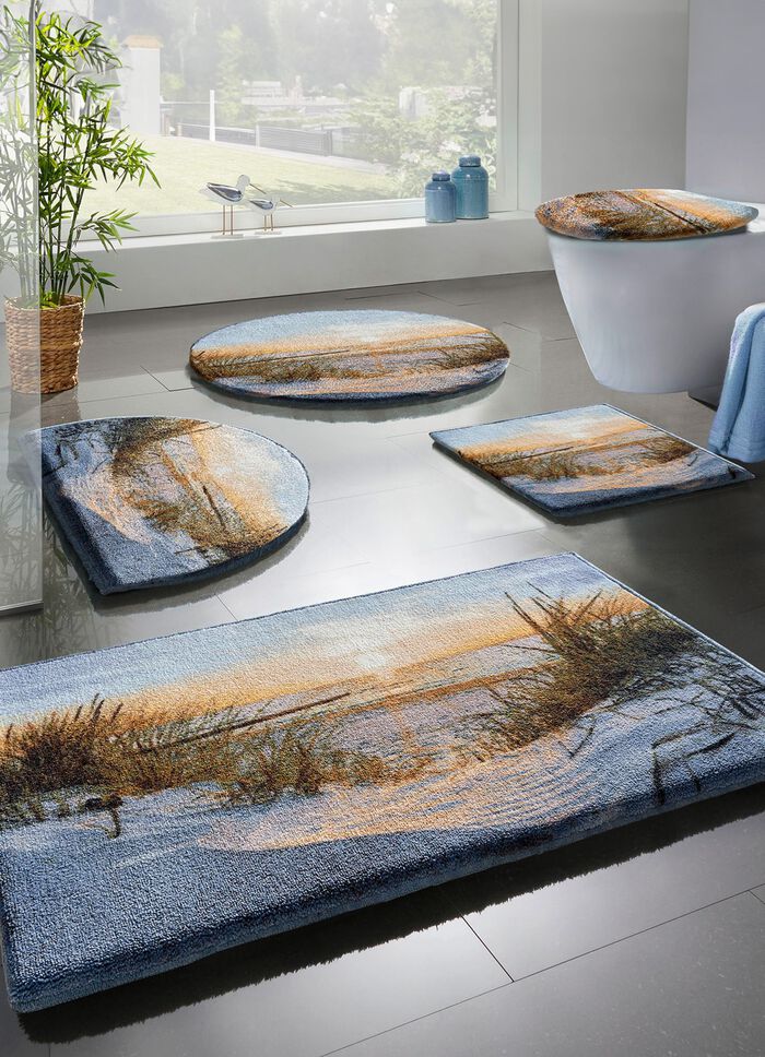 Badgarnitur von Grund mit rutschhemmender Latex-R&uuml;ckseite BLAU