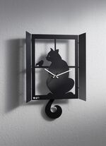 Originelle Wanduhr mit Katzen-Motiv 