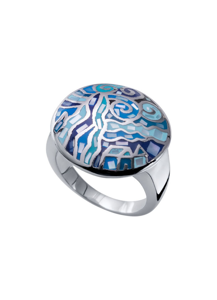 Moderner Damenring mit Mosaikmuster 