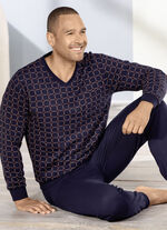 Schlafanzug mit B&uuml;ndchenabschl&uuml;ssen 