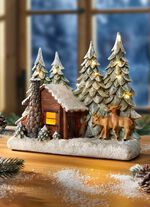 Beleuchtete Waldh&uuml;tte mit Timerfunktion 