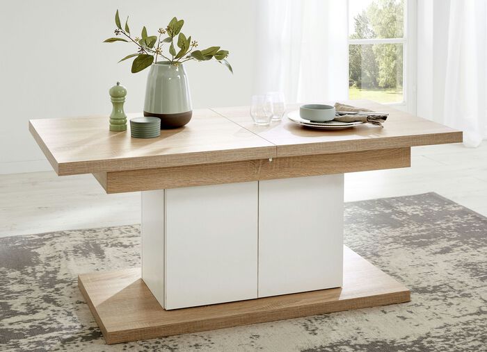 Couchtisch mit Schrankfunktion EICHE SONOMA-WEISS