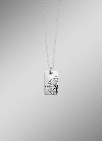 Edelstahl-Anhänger mit Kompassrose 