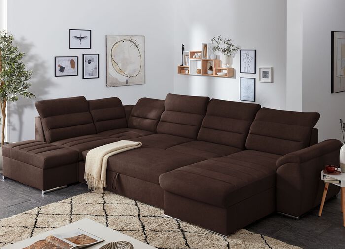 Polsterm&ouml;bel mit Bettfunktion und Kopfteilverstellung 