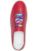 Gemini Schn&uuml;rschuh mit Schn&uuml;rsenkel in Regenbogen-Farben ROT