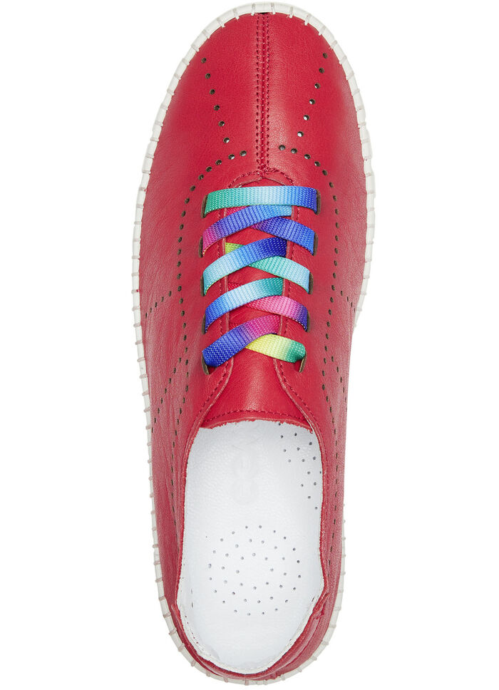 Gemini Schn&uuml;rschuh mit Schn&uuml;rsenkel in Regenbogen-Farben ROT
