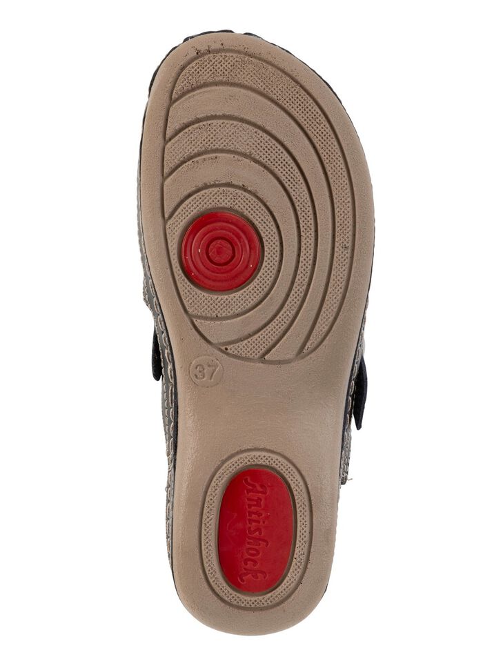 ELENA EDEN, sommerliche Damen-Clogs, Weite G, mit verstellbarer Schlie&szlig;e SCHWARZ