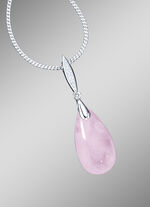 Anh&auml;nger mit Panzerkette und echt Rosenquarz 