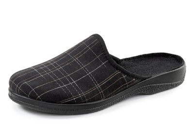 Pantoffel aus kariertem Textil 