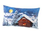 Kissenbezug Winterh&uuml;tte mit Rei&szlig;verschluss BLAU