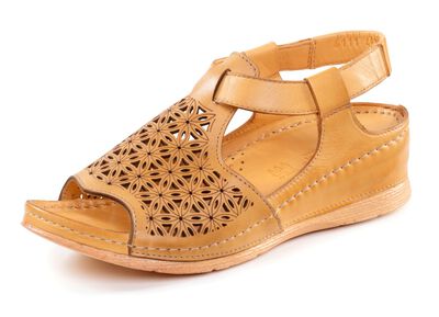 Gemini Sandale aus schattiertem Nappaleder mit Pr&auml;gung 