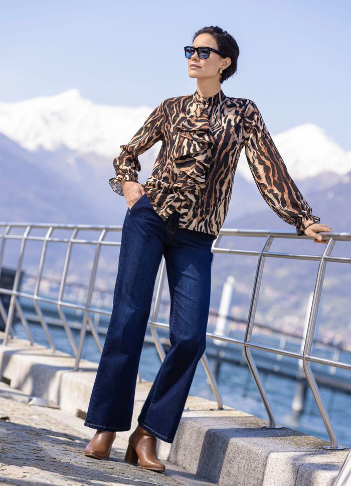 Bluse mit verspielten Volants 