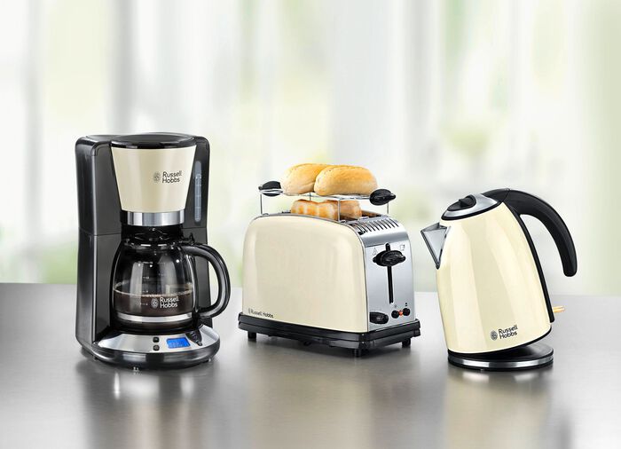 Fr&uuml;hst&uuml;cksserie aus hochwertigem lackiertem Edelstahl CREME