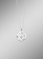 Moderner Anhänger mit synth. Zirkonia und Ankerkette 