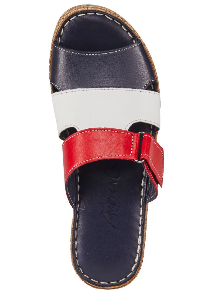 Andrea Conti Pantolette aus Nappaleder BLAU-WEISS-ROT