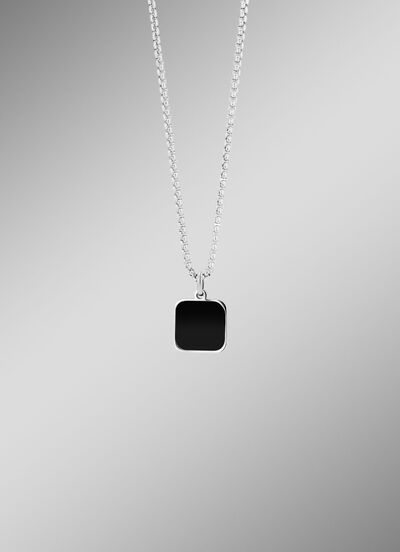 Maskuliner, stilvoller Anhänger mit echt schwarzem Achat 