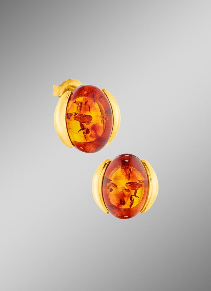 Chicke Ohrstecker mit Bernstein 